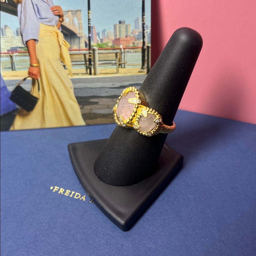 Freida Rothman Rose Quartz Statement Ring - image 3